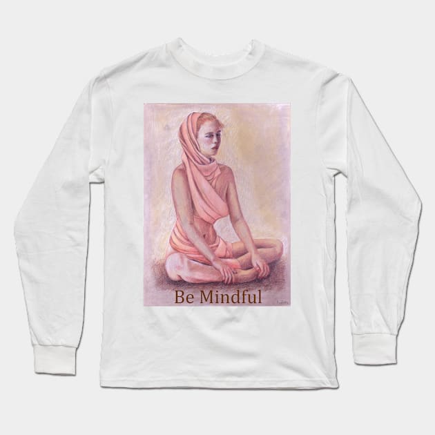 Meditating woman girl, zen, yoga, buddhism Long Sleeve T-Shirt by Fantasyart123